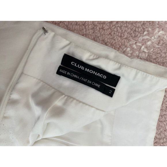 Club Monaco White Cotton Pencil Skirt Size 2 - Picture 6 of 6